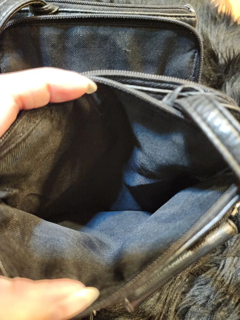 Black Faux Leather Crossbody Organizer Bag with Front Pockets Unisex